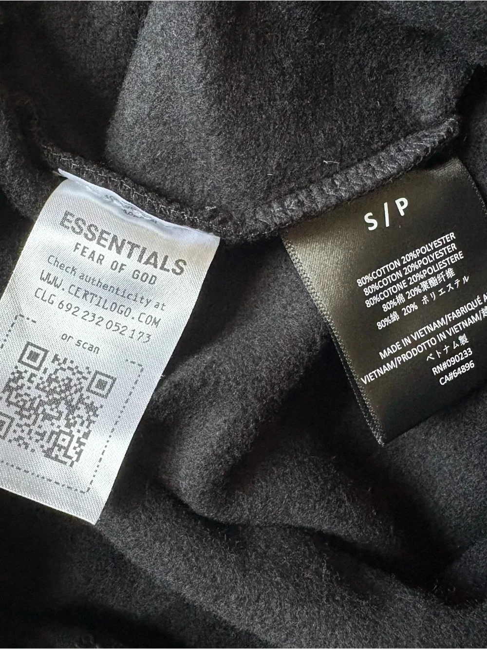 NWT Fear of God Essentials Heavy Fleece Sweatpant Black Small Oversized FW24 - Picture 9 of 11